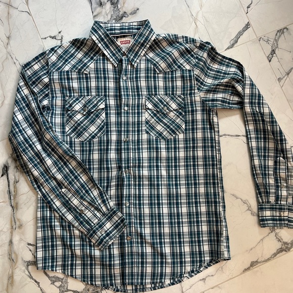 Levi’s Modern Western vintage style shirt with pearl snaps, selvedge collar - Picture 1 of 8